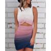 imageBTFBM Women 2025 Summer Sleeveless Casual Crewneck Bodycon Tank Dress Cutout Twist Slim Wrap Club Party Evening DressesTie Dye Pink White