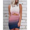 imageBTFBM Women 2025 Summer Sleeveless Casual Crewneck Bodycon Tank Dress Cutout Twist Slim Wrap Club Party Evening DressesTie Dye Pink White