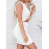 imageBTFBM Women 2025 Summer Sleeveless Casual Crewneck Bodycon Tank Dress Cutout Twist Slim Wrap Club Party Evening DressesWhite