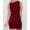 imageBTFBM Women 2025 Summer Sleeveless Casual Crewneck Bodycon Tank Dress Cutout Twist Slim Wrap Club Party Evening DressesWine Red
