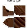 imageBTFBM Women Casual Summer Dresses 2025 Spring Crewneck Short Sleeve Tiered Flowy Boho Maxi Beach Vacation Dress PocketsBrown