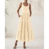 imageBTFBM Women Summer Eyelet Midi Dresses Casual Spring 2025 Sleeveless A Line Flowy Vacation Beach Wedding Guest Sun DressApricot