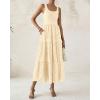 imageBTFBM Women Summer Eyelet Midi Dresses Casual Spring 2025 Sleeveless A Line Flowy Vacation Beach Wedding Guest Sun DressApricot