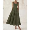 imageBTFBM Women Summer Eyelet Midi Dresses Casual Spring 2025 Sleeveless A Line Flowy Vacation Beach Wedding Guest Sun DressArmy Green