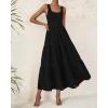imageBTFBM Women Summer Eyelet Midi Dresses Casual Spring 2025 Sleeveless A Line Flowy Vacation Beach Wedding Guest Sun DressBlack