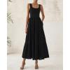 imageBTFBM Women Summer Eyelet Midi Dresses Casual Spring 2025 Sleeveless A Line Flowy Vacation Beach Wedding Guest Sun DressBlack