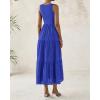 imageBTFBM Women Summer Eyelet Midi Dresses Casual Spring 2025 Sleeveless A Line Flowy Vacation Beach Wedding Guest Sun DressBrilliant Blue