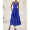 imageBTFBM Women Summer Eyelet Midi Dresses Casual Spring 2025 Sleeveless A Line Flowy Vacation Beach Wedding Guest Sun DressBrilliant Blue