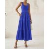 imageBTFBM Women Summer Eyelet Midi Dresses Casual Spring 2025 Sleeveless A Line Flowy Vacation Beach Wedding Guest Sun DressBrilliant Blue
