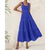 imageBTFBM Women Summer Eyelet Midi Dresses Casual Spring 2025 Sleeveless A Line Flowy Vacation Beach Wedding Guest Sun DressBrilliant Blue