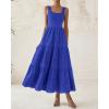 imageBTFBM Women Summer Eyelet Midi Dresses Casual Spring 2025 Sleeveless A Line Flowy Vacation Beach Wedding Guest Sun DressBrilliant Blue