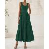 imageBTFBM Women Summer Eyelet Midi Dresses Casual Spring 2025 Sleeveless A Line Flowy Vacation Beach Wedding Guest Sun DressDark Green