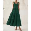 imageBTFBM Women Summer Eyelet Midi Dresses Casual Spring 2025 Sleeveless A Line Flowy Vacation Beach Wedding Guest Sun DressDark Green