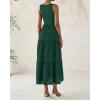 imageBTFBM Women Summer Eyelet Midi Dresses Casual Spring 2025 Sleeveless A Line Flowy Vacation Beach Wedding Guest Sun DressDark Green