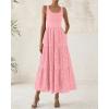 imageBTFBM Women Summer Eyelet Midi Dresses Casual Spring 2025 Sleeveless A Line Flowy Vacation Beach Wedding Guest Sun DressPink