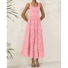 imageBTFBM Women Summer Eyelet Midi Dresses Casual Spring 2025 Sleeveless A Line Flowy Vacation Beach Wedding Guest Sun DressPink