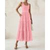 imageBTFBM Women Summer Eyelet Midi Dresses Casual Spring 2025 Sleeveless A Line Flowy Vacation Beach Wedding Guest Sun DressPink