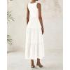 imageBTFBM Women Summer Eyelet Midi Dresses Casual Spring 2025 Sleeveless A Line Flowy Vacation Beach Wedding Guest Sun DressWhite