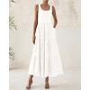 imageBTFBM Women Summer Eyelet Midi Dresses Casual Spring 2025 Sleeveless A Line Flowy Vacation Beach Wedding Guest Sun DressWhite