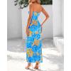imageBTFBM Womens Floral Maxi Dresses Summer 2025 Strapless Tube Bodycon Mesh Layered Cocktail Party Wedding Guest DressFloral Blue