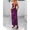 imageBTFBM Womens Floral Maxi Dresses Summer 2025 Strapless Tube Bodycon Mesh Layered Cocktail Party Wedding Guest DressFloral Purple