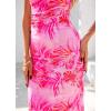 imageBTFBM Womens Floral Maxi Dresses Summer 2025 Strapless Tube Bodycon Mesh Layered Cocktail Party Wedding Guest DressLeaves Pink