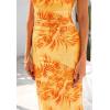 imageBTFBM Womens Floral Maxi Dresses Summer 2025 Strapless Tube Bodycon Mesh Layered Cocktail Party Wedding Guest DressLeaves Yellow