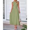 imageBTFBM Womens Midi Bodycon Tank Dress Summer Crewneck Rib Knit Sleeveless Pleated Swing A Line Business Casual DressesMist Green