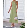 imageBTFBM Womens Midi Bodycon Tank Dress Summer Crewneck Rib Knit Sleeveless Pleated Swing A Line Business Casual DressesMist Green