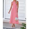 imageBTFBM Womens Midi Bodycon Tank Dress Summer Crewneck Rib Knit Sleeveless Pleated Swing A Line Business Casual DressesPink