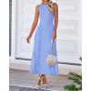 imageBTFBM Womens Midi Bodycon Tank Dress Summer Crewneck Rib Knit Sleeveless Pleated Swing A Line Business Casual DressesSky Blue