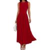 imageBTFBM Summer Maxi Dresses for Women 2025 Sleeveless Casual Ruched High Waisted Tank Long Sundress Flowy Beach DressRed
