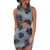 Leaf Print Grey