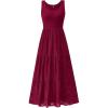 imageBTFBM Women Summer Eyelet Midi Dresses Casual Spring 2025 Sleeveless A Line Flowy Vacation Beach Wedding Guest Sun DressDark Red