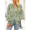 imageBTFBM Spring Fashion 2025 Button Down Long Sleeve Blouses for Women Dressy Casual V Neck Loose Printed Boho Tops ShirtsArmy Green