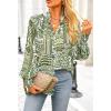 imageBTFBM Spring Fashion 2025 Button Down Long Sleeve Blouses for Women Dressy Casual V Neck Loose Printed Boho Tops ShirtsArmy Green