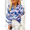 imageBTFBM Spring Fashion 2025 Button Down Long Sleeve Blouses for Women Dressy Casual V Neck Loose Printed Boho Tops ShirtsBlue Pink