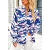 imageBTFBM Spring Fashion 2025 Button Down Long Sleeve Blouses for Women Dressy Casual V Neck Loose Printed Boho Tops ShirtsBlue Pink