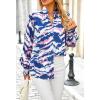 imageBTFBM Spring Fashion 2025 Button Down Long Sleeve Blouses for Women Dressy Casual V Neck Loose Printed Boho Tops ShirtsBlue Pink