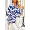imageBTFBM Spring Fashion 2025 Button Down Long Sleeve Blouses for Women Dressy Casual V Neck Loose Printed Boho Tops ShirtsBlue Pink