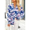 imageBTFBM Spring Fashion 2025 Button Down Long Sleeve Blouses for Women Dressy Casual V Neck Loose Printed Boho Tops ShirtsBlue Pink