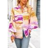 imageBTFBM Spring Fashion 2025 Button Down Long Sleeve Blouses for Women Dressy Casual V Neck Loose Printed Boho Tops ShirtsOrange