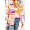 imageBTFBM Spring Fashion 2025 Button Down Long Sleeve Blouses for Women Dressy Casual V Neck Loose Printed Boho Tops ShirtsOrange