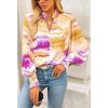 imageBTFBM Spring Fashion 2025 Button Down Long Sleeve Blouses for Women Dressy Casual V Neck Loose Printed Boho Tops ShirtsOrange