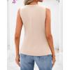 imageBTFBM Summer Sleeveless Blazer Vest For Women Dressy Button Down Round Neck Business Casual Outfits Work Suit Vests TopsBeige