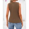 imageBTFBM Summer Sleeveless Blazer Vest For Women Dressy Button Down Round Neck Business Casual Outfits Work Suit Vests TopsCoffee