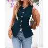 imageBTFBM Summer Sleeveless Blazer Vest For Women Dressy Button Down Round Neck Business Casual Outfits Work Suit Vests TopsDark Blue
