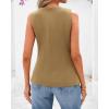 imageBTFBM Summer Sleeveless Blazer Vest For Women Dressy Button Down Round Neck Business Casual Outfits Work Suit Vests TopsKhaki