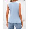 imageBTFBM Summer Sleeveless Blazer Vest For Women Dressy Button Down Round Neck Business Casual Outfits Work Suit Vests TopsLight Blue