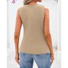 imageBTFBM Summer Sleeveless Blazer Vest For Women Dressy Button Down Round Neck Business Casual Outfits Work Suit Vests TopsLight Khaki